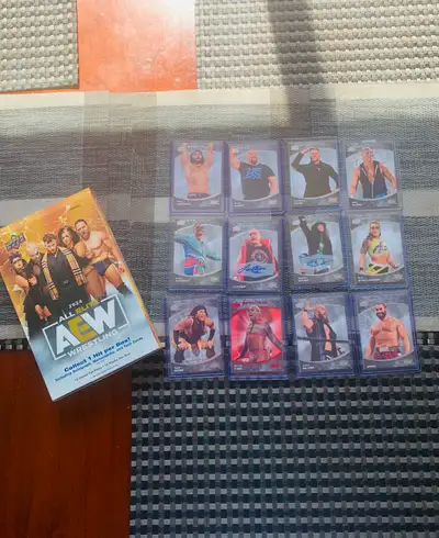 AEW Wrestlers over 100 loose trading upper deck cards (2 signed), View more