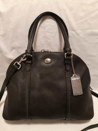 Medium Size Black Authentic Coach Leather Crossbody Bag/Satchel