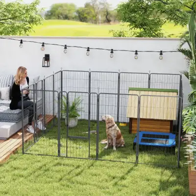 16 Panels 47" Dog Playpen with Strap, Portable & DIY, View more