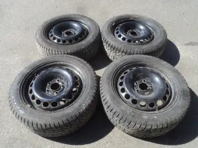 4 GT Radial studded winter tires with steel rims are for sale. Tires are 205/55/16. Rims are 5 holes...