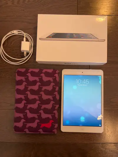 Apple iPad Mini (1st Gen) with case, charger and original box, View more