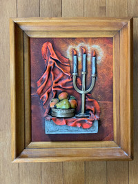 Leather Picture - Candle Holder