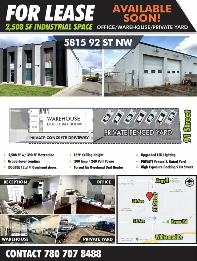 High-Exposure Industrial Warehouse   Office   Secure Yard