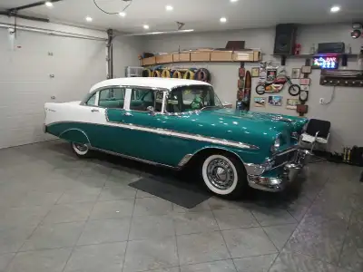 Feast your eyes on this magnificent 1956 Chevrolet Bel Air, a true classic that turns heads wherever...