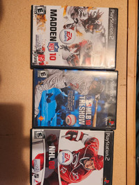 MLB the show, NHL 08, and madden NFL 10 ps2