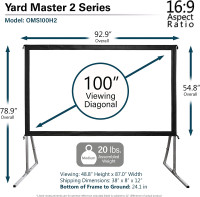 Elitescreens Yard Master 2, 100-inch Outdoor Indoor Projector Sc