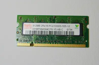 Mémoire  512MB PC2-5300 DDR2-667 Sodimm, View more