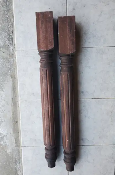 KITCHEN ISLAND / TABLE LEGS, TURNED & FLUTED OAK, NEW!, View more