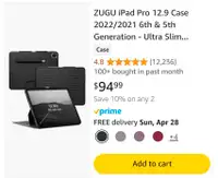 ZUGU iPad Pro 12.9 Case 2022/2021 6th & 5th Generation