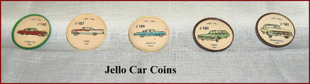 Jello Car Coins Premiums from the 60's in Arts & Collectibles in Belleville