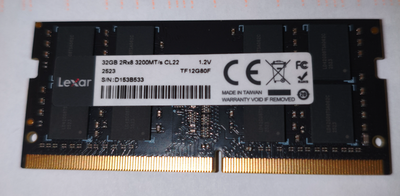 Lexar 32GB 2Rx8 3200MHz SODIMM Memory RAM, View more