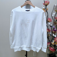 Brand New LV Embossed Logo White Sweatshirt