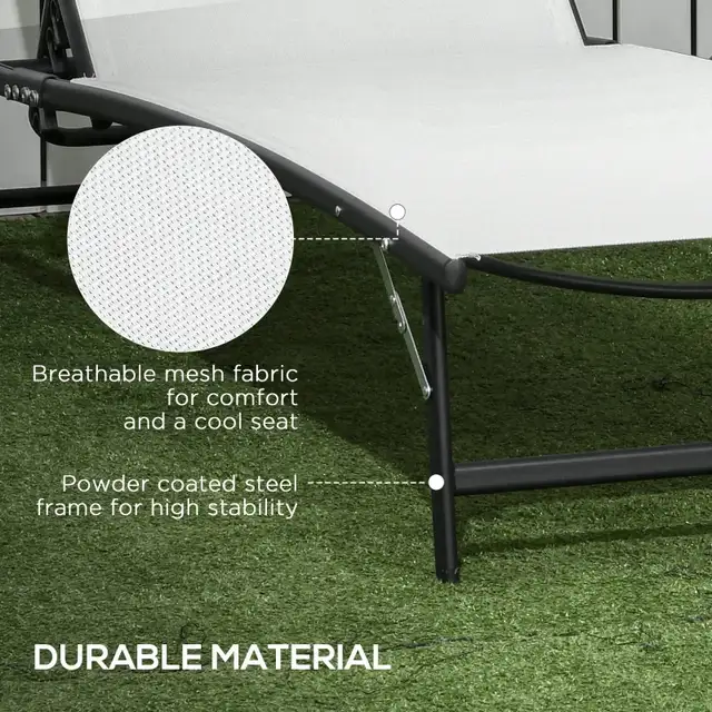  Lounge Chair with Wheels, 5-Level Adjustable Backrest for Garde in Patio & Garden Furniture in Markham / York Region - Image 6