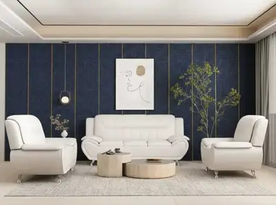 White Modern Sofa Set – Metallic Legs Contemporary Luxury Design, View more