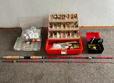 FISHING GEAR -  ROD, REEL & TACKLE  $40, View more