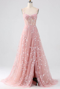 Beautiful pink A Line Prom dress