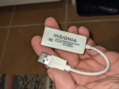 Insignia - USB 3.0-to-Gigabit Ethernet Adapter - White, View more