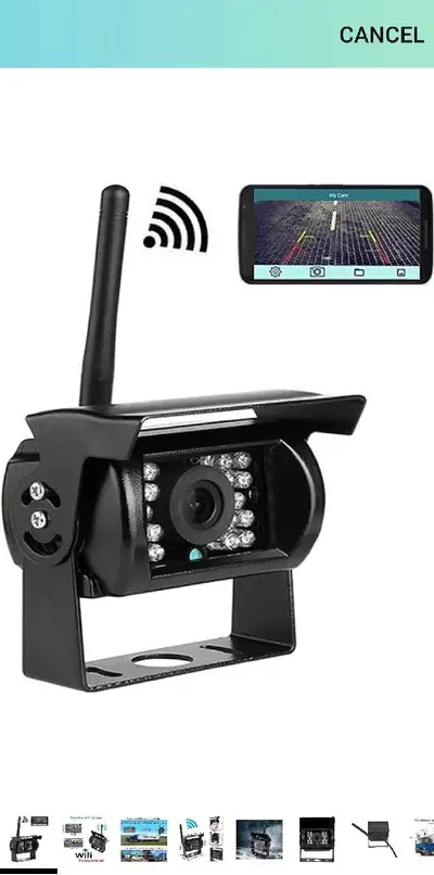 WiFi Car Rear View Camera RV Backup HD Camera 18 IRs Night Visio, View more