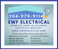 ⚡EWF ELECTRICAL⚡GREAT RATES 204-979-9114 Certified