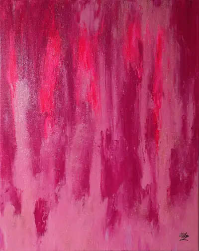 Painting: Acrylic on canvas. Painted on 20 x 16 inches on wood backed canvas. Beautiful abstract pai...