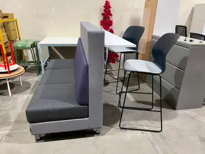 72" Wide Has optional power outlet with USB if plugged in. Front seating with rear bar height counte...