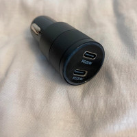 Dual Port USB C Car Charger (Up to 20W PD fast charge per port)