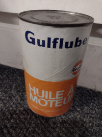 HUILE MOTEUR GULF GULFLUBE SAE 30 MOTOR OIL CAN FULL 1 Qt/1.13L