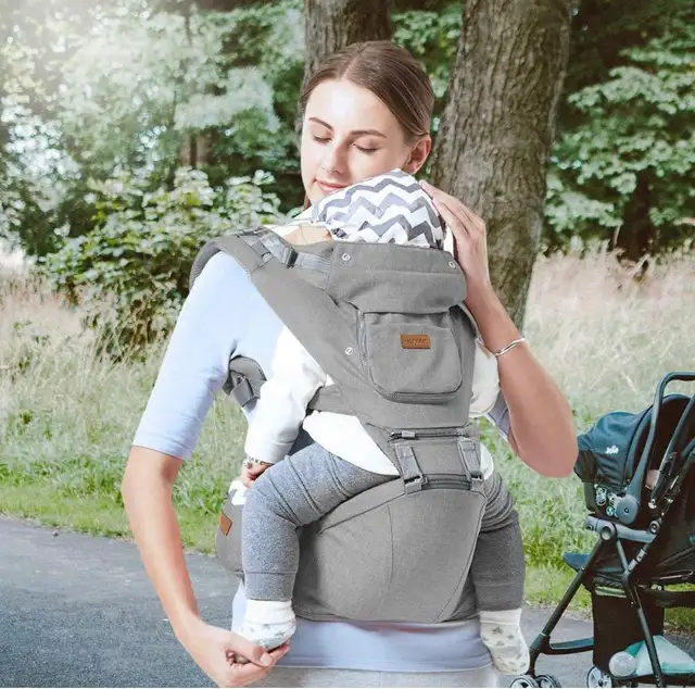 Maydolly 9-in-1 Ergonomic Baby Carrier w Adjustable Hip Seat  in Strollers, Carriers & Car Seats in Markham / York Region - Image 8