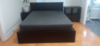 Bedroom furniture, set of 3, black-brown, Queen