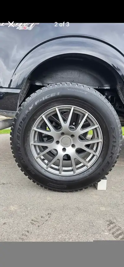 Winter Rims and Tires (17") Falken winter peak still has 10/32 came with 12/32 so like new . Comes w...