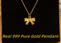 Pure Gold (24 K) Ribbon pendant