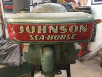Johnson sea horse and factory stand 1940s?
