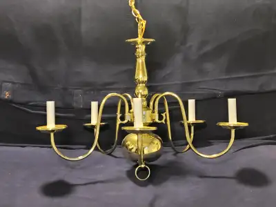 Dinning room chandelier, gold, candle-style, View more