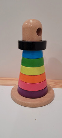 Wooden Stacking Learning Puzzle Rainbow Baby Toy