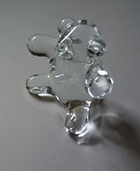Vintage Miniature Crystal Glass Teddy Bear Figurine