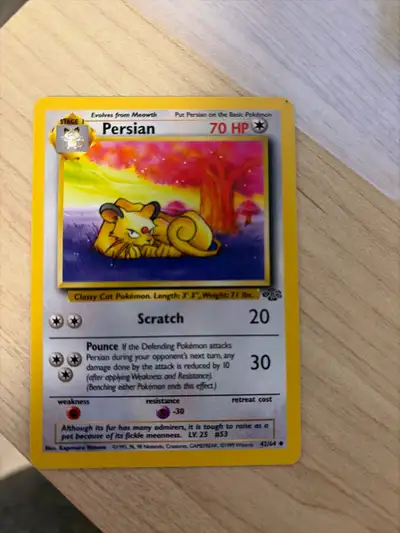 1995 Pokemon Persian non-hologram card, View more