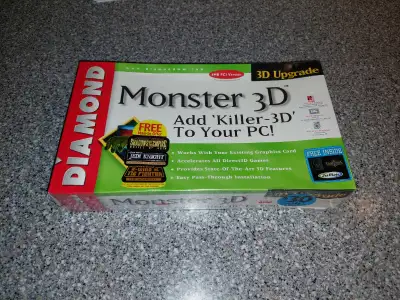 Here's a vintage Diamond Monster 3D 3dfx Voodoo1 4MB PCI 3D accelerator card, this is from approxima...