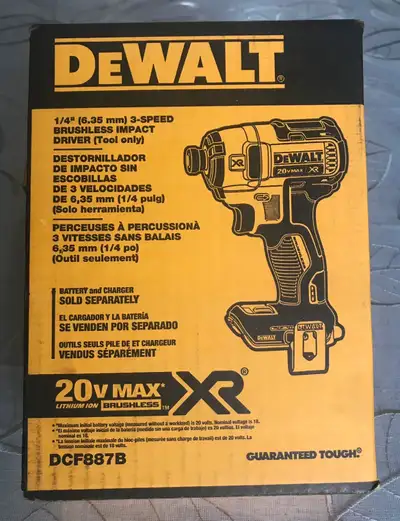 DEWALT 20v XR brushless impact 3 speed , View more
