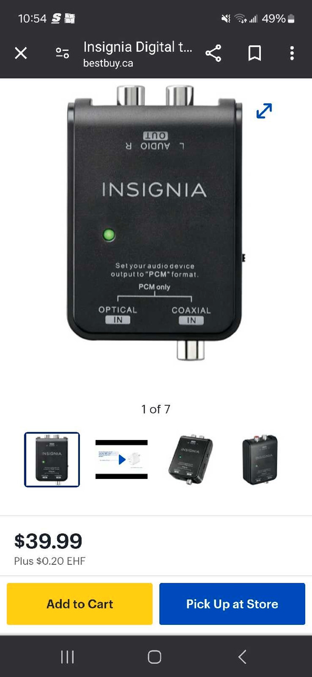 Insignia Digital to Analog Audio conv. in General Electronics in Regina - Image 2