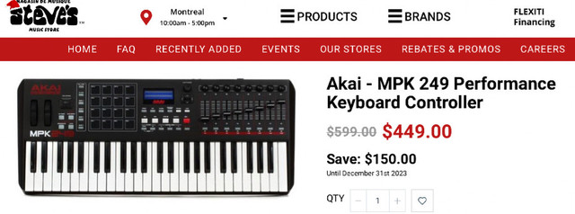 Akai MPK249 Keyboard / Clavier MIDI dans Pianos et claviers  à Laval/Rive Nord - Image 2