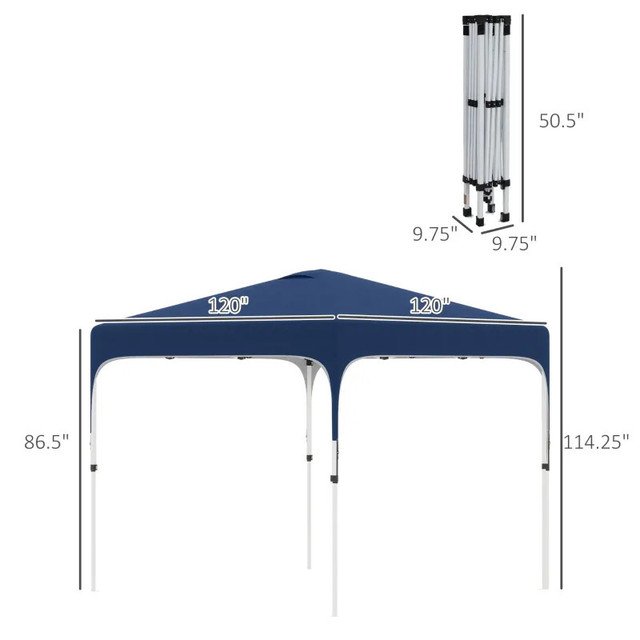Outsunny 10' x 10' Pop Up Canopy Tent, Instant Sun Shelter in Arts & Collectibles in Markham / York Region - Image 3