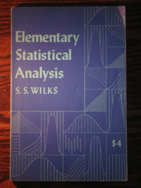 "Elementary Statistical Analysis" (1961) S.S. Wilks