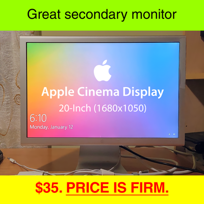 SEE THE PICTURES NOTES - 20-inch Apple Cinema Display monitor, View more
