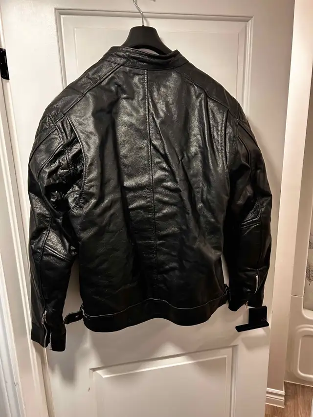 Men's XL "Black" Leather Motorcycle Jacket in Men's in Kingston - Image 3
