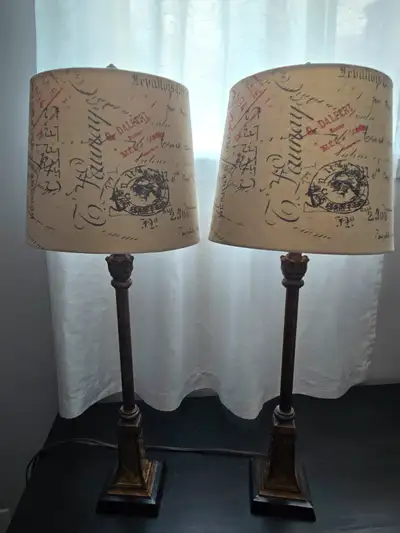 Pair of 30 inch high lamps, View more