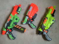 Assorted NERF Guns and Parts