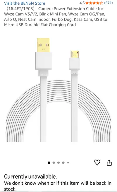 Camera Power Extension Cable, View more