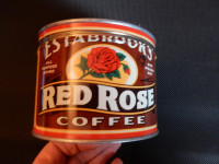 Vintage Estabrooks Red Rose Coffee can-one pound net