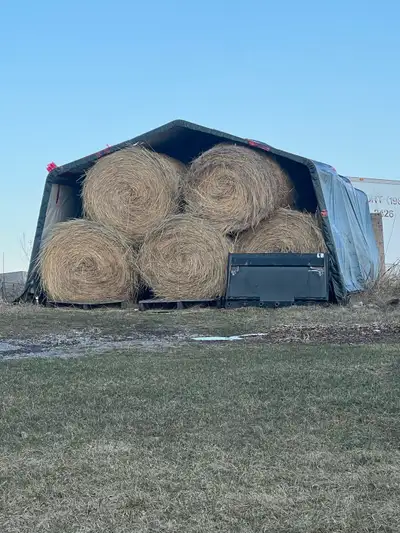 4x4 Round bales for sale 35 bales $45 each Mostly grass some alfalfa under cover all winter can help...