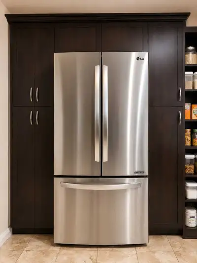 LG 25 Cu. Ft. French Door Refrigerator – Stainless Steel Asking $790 Moving sale. Original owner. Pu...